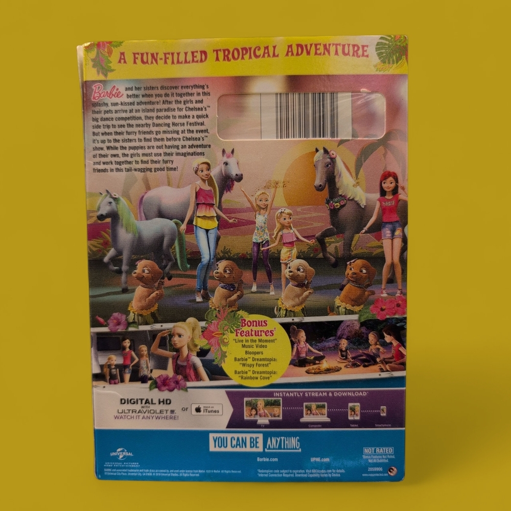 Barbie & Her Sisters in a Puppy Chase DVD w/ DIGITAL CODE Movie 2016 Cartoon - Picture 2 of 4